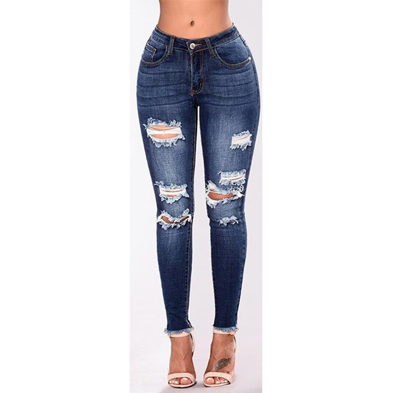 Spring Fashion High Waist Mom Jeans Female Ripped For Women Black Denim Skinny Woman Plus Size Pencil Pants 220402