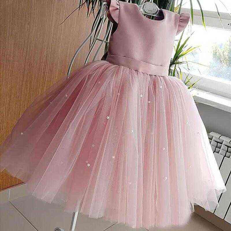 Baby Girls Wedding Dresses Toddler Kids Tulle Birthday Elegant Party Tutu Prom Gown 1 2 3 4 5 Years Children Christmas Costume Y220510