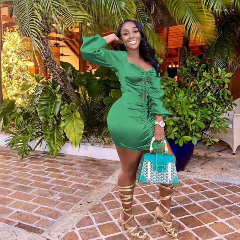 Casual Dresses Women Solid Ruched Drawstring Bandage Bodycon Dress Autumn Square Collar Lantern Sleeve Pencil Sexy Cut Out Party Vestido, Green
Casual Dresses Women Solid Ruched Drawstring Bandage Bodycon Dress Autumn Square Collar Lantern Sleeve Pencil Sexy Cut Out Party Vestido, Green