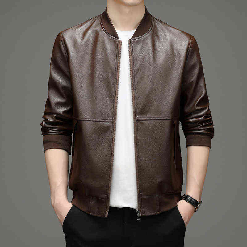Mens Black Leather Motorcycle Jacket Oversize Korean Boys Brown Faux Leather Jacket Stand-up Collar Zip Up Long Sleeve Outerwear T220728
Mens Black Leather Motorcycle Jacket Oversize Korean Boys Brown Faux Leather Jacket Stand-up Collar Zip Up Long Sleeve Outerwear T220728