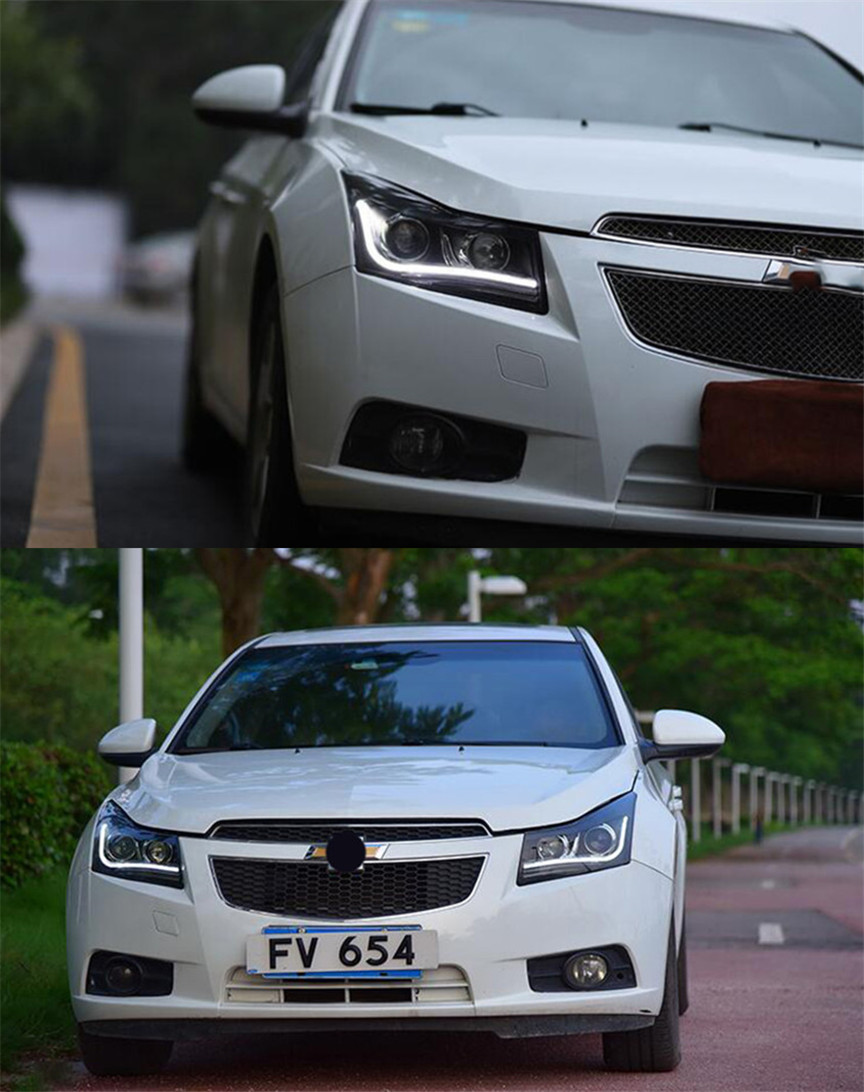 LED Head Light Parts For Cruze 20 08-20 15 Front Headlights Replacement DRL Daytime light Projector Facelift