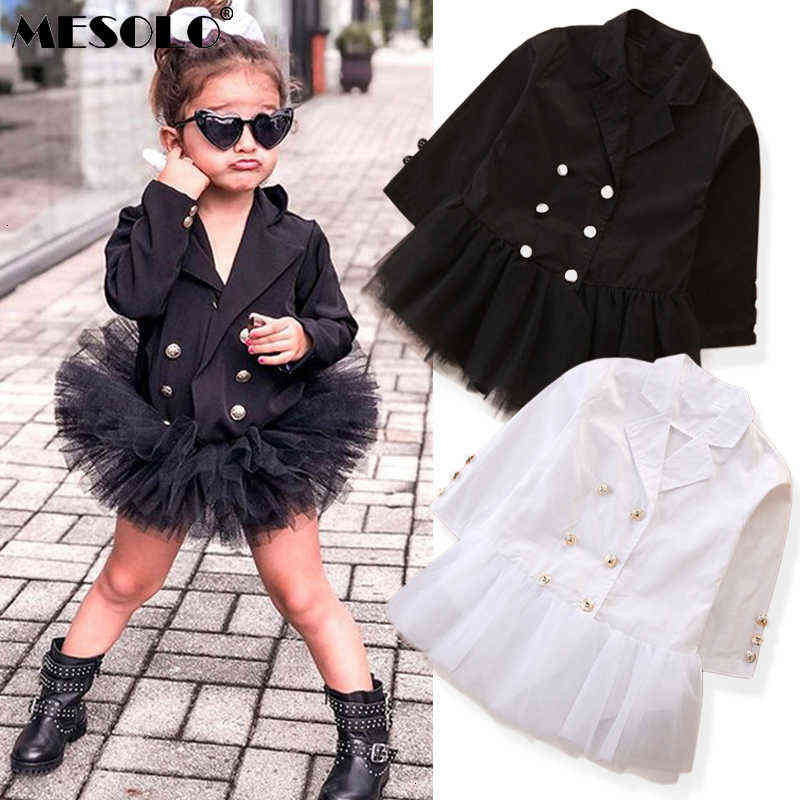 Infant Children Clothes Baby Girls Long Sleeve Formal Lace Dress Suit Skirt Get Together Clothes Casual Suit Dress Y220510