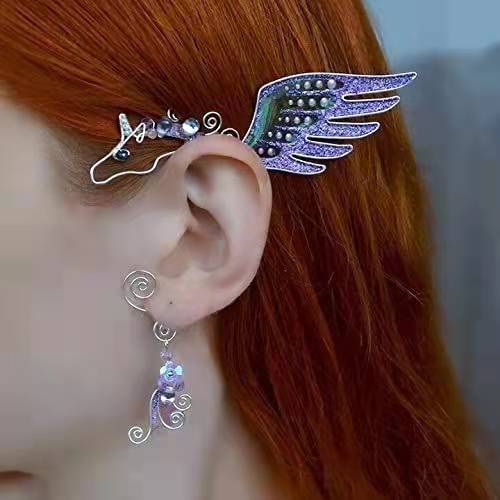 Fashion Ear Cuff Ear Sleeve Pendant Without Perforation Unicorn Butterflies Fish Pattern Performance Accessories