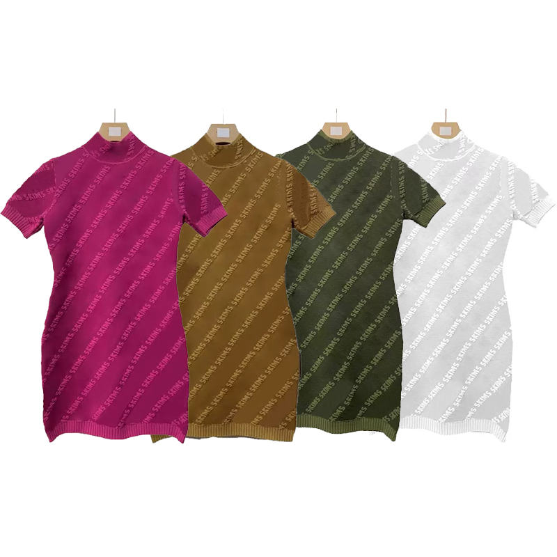 Womens Trendy Fende Knit Dresses New Year Short Sleeve Knitting Skims 3D Letter Pattern Pure Color Casual Dress Lady Skirts
Womens Trendy Fende Knit Dresses New Year Short Sleeve Knitting Skims 3D Letter Pattern Pure Color Casual Dress Lady Skirts