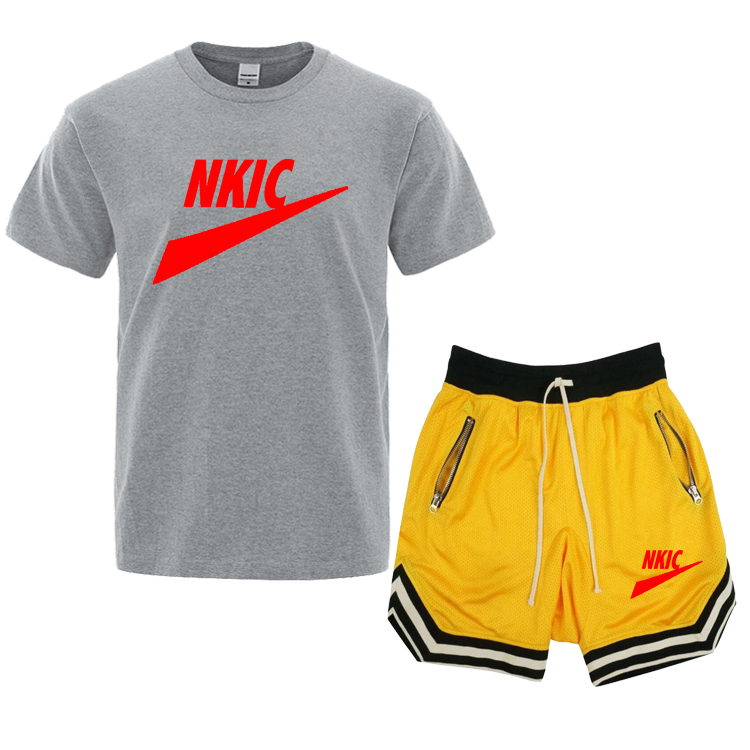 Men' Tracksuit Sets T-Shirts+Shorts Set 2022 Summer Sportswear Jogging Pants Cotton T Shirt For Men Brand Tops Tshirts Man Clothes Suit, Gray 
Men' Tracksuit Sets T-Shirts+Shorts Set 2022 Summer Sportswear Jogging Pants Cotton T Shirt For Men Brand Tops Tshirts Man Clothes Suit, Gray