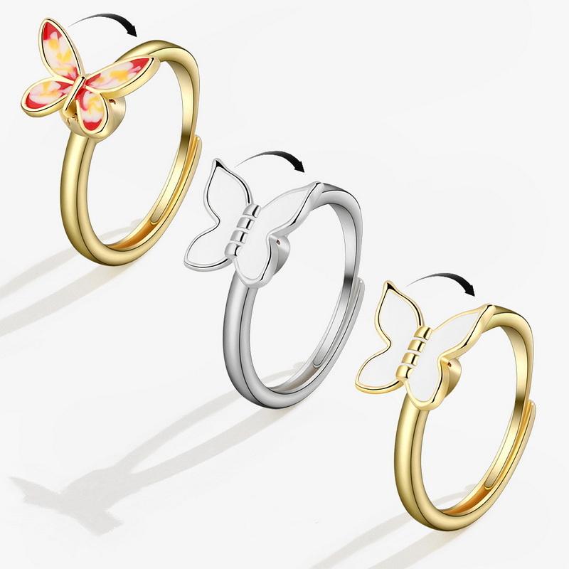 Wedding Rings Cute Decompression Free Rotate Butterfly Ring For Women Bee Dragonfly Flower Finger Anti Anxiety Stress Jewelry Girl Gift 2022
Wedding Rings Cute Decompression Free Rotate Butterfly Ring For Women Bee Dragonfly Flower Finger Anti Anxiety Stress Jewelry Girl Gift 2022
