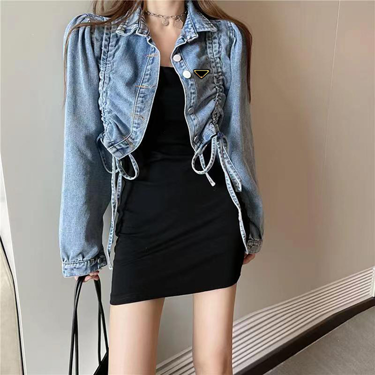Womens Jackets Short Coat Denims Woman Slim Jacket With Tether Knot Adjust Female Spring Outwears Coats Size S-XL, Bag 
Womens Jackets Short Coat Denims Woman Slim Jacket With Tether Knot Adjust Female Spring Outwears Coats Size S-XL, Bag