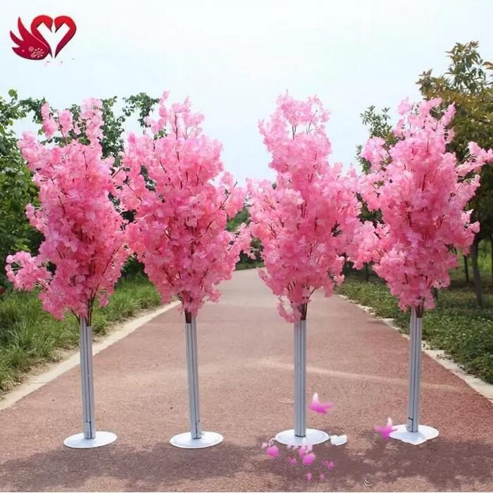 Wedding Decoration 5ft Tall Slik Artificial Cherry Blossom Tree Roman Column Road Leads For Wedding party Mall Opened Props 2024