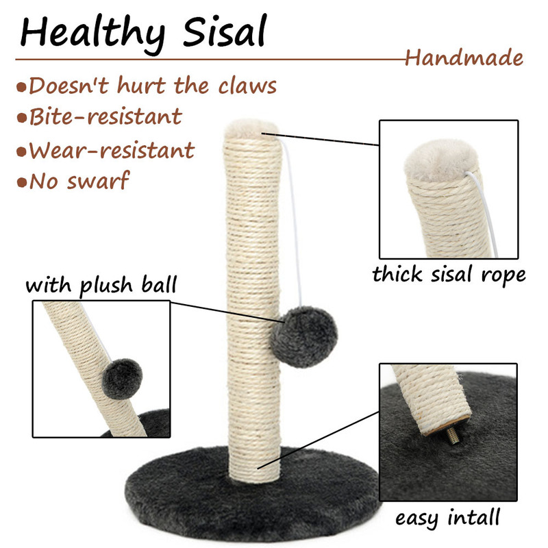 Sisal Rope Cat Scraper Scratching Post Kitten Pet Jumping Toy with Ball Cats Sofa Protector Climbing Tree Scratcher Tower 220620