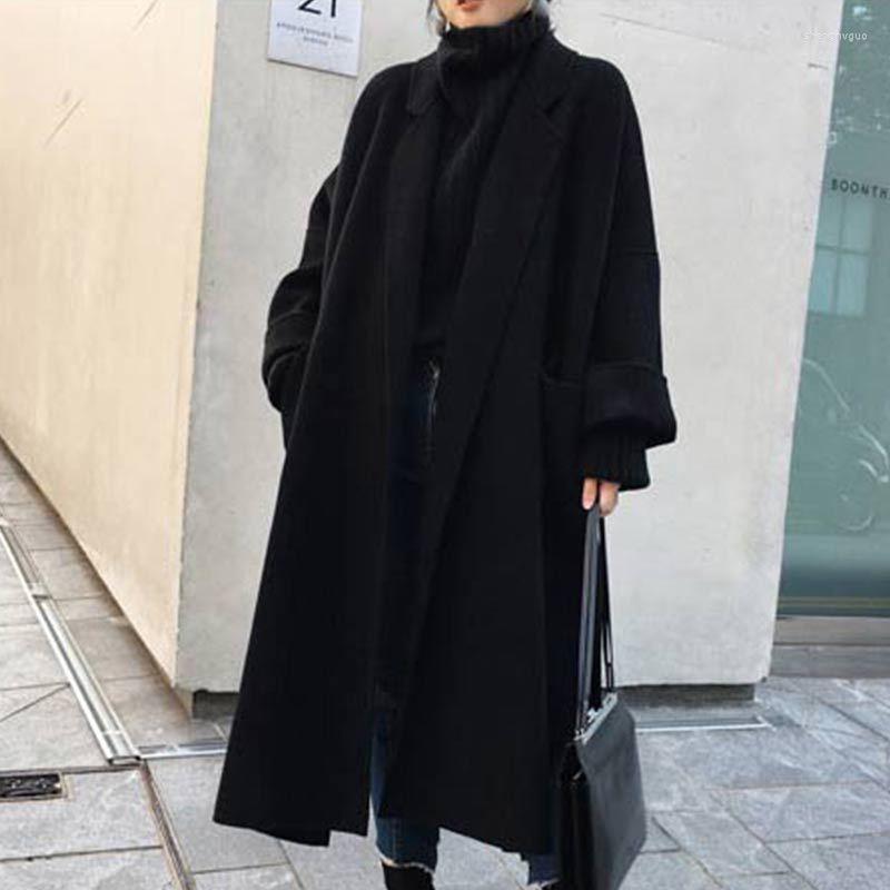 Women's Wool & Blends Est 2022 Spring Autumn Loose Long Woolen Coat Women Sleeve Split Side Female Winbreaker Overcoat Abrigos Mujer LX1800, Black
Women's Wool & Blends Est 2022 Spring Autumn Loose Long Woolen Coat Women Sleeve Split Side Female Winbreaker Overcoat Abrigos Mujer LX1800, Black