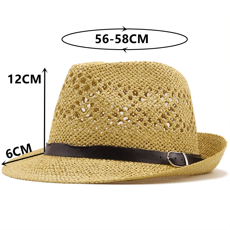 Summer men Fedora Hats for Women Straw Sun Hats Wide Brim summer Visor Cap Solid Straw Jazz Hat Beach cap Sombrero Panama Gorras 220507