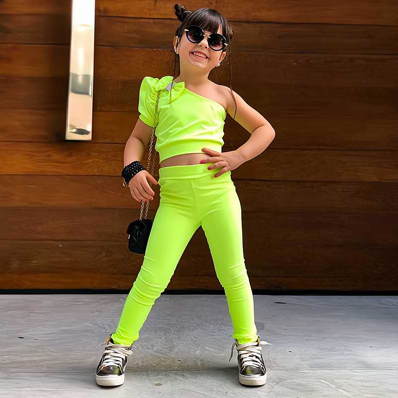 Clothing Sets Fashion Toddler Girls Summer Suits One Side Crop Tops Skinny Pants Hip Hop Custome Clothes For Children's GirlClothing, Green
Clothing Sets Fashion Toddler Girls Summer Suits One Side Crop Tops Skinny Pants Hip Hop Custome Clothes For Children's GirlClothing, Green