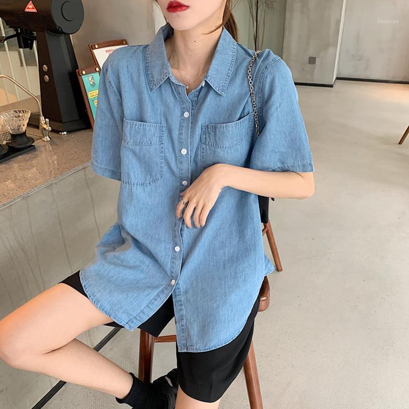Women's Blouses & Shirts Chic Denim Women Korean Fashion Streetwear Lapel Solid Loose Jean Outwear Vintage Crop Tops Femme Clothing Blusas, Blue
Women's Blouses & Shirts Chic Denim Women Korean Fashion Streetwear Lapel Solid Loose Jean Outwear Vintage Crop Tops Femme Clothing Blusas, Blue