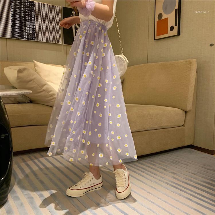 Skirts Summer 2022 Daisy Print Purple Skirt Female Long High-Waisted A- Line Elastic Street Wear
Skirts Summer 2022 Daisy Print Purple Skirt Female Long High-Waisted A- Line Elastic Street Wear