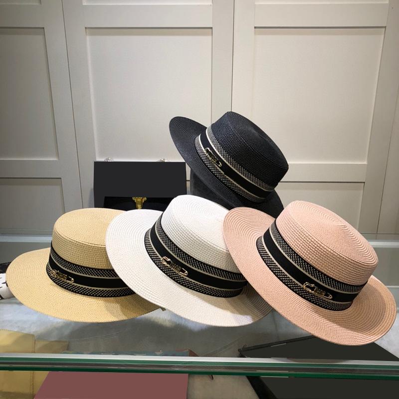 Women Brand Straw Hats 4 Colors Beach Hat Visor Fashion Letters Designer Girls Caps Summer UV Protection Wide Brim Hats, Khaki
Women Brand Straw Hats 4 Colors Beach Hat Visor Fashion Letters Designer Girls Caps Summer UV Protection Wide Brim Hats, Khaki