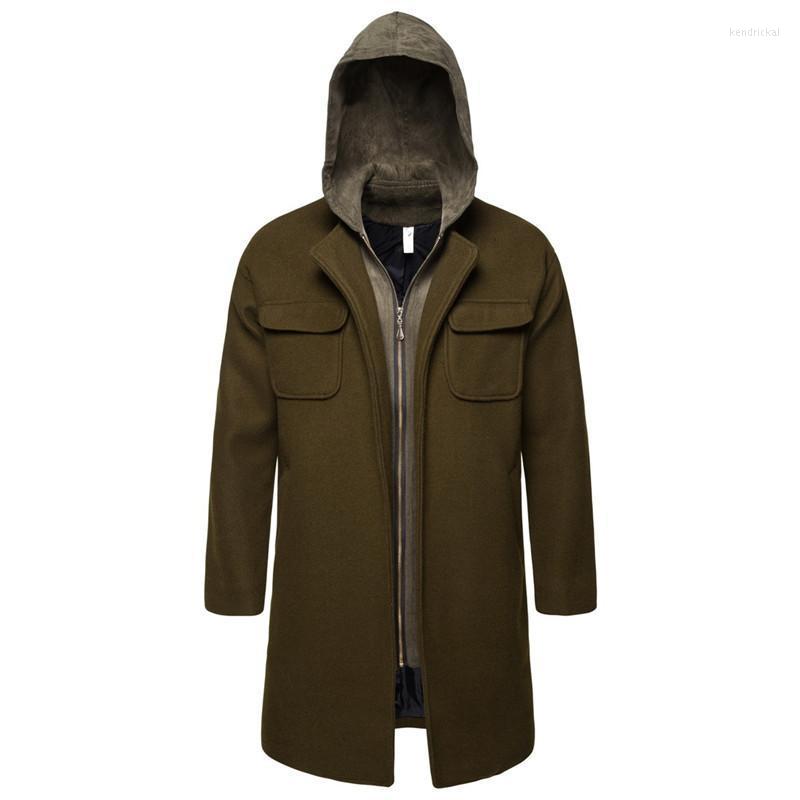 Men's Wool & Blends Autumn And Winter Hooded Fake Two-piece Blended Windbreaker Korean Warm Army Green Woolen Coat Men Coats Kend22
Men's Wool & Blends Autumn And Winter Hooded Fake Two-piece Blended Windbreaker Korean Warm Army Green Woolen Coat Men Coats Kend22
