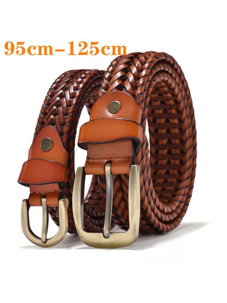 Belts Women Men Real Cowhide Width 2.6-3.3cm Hand Woven Belt Retro Couple Breathable Needle Buckle Trouser Casual Pants Jeans 95-125cm, Black
Belts Women Men Real Cowhide Width 2.6-3.3cm Hand Woven Belt Retro Couple Breathable Needle Buckle Trouser Casual Pants Jeans 95-125cm, Black