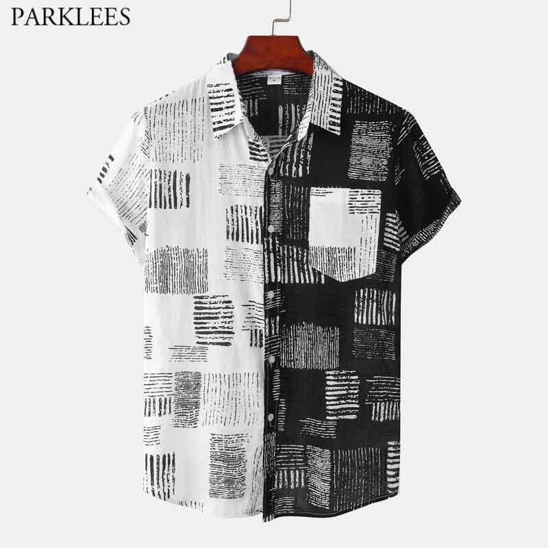 Men's Casual Shirts Ink Printed Patchwork Design Hawaiian Shirt Short Sleeve Aloha Party Holiday Plus Size Beach Wear Clothing, As picture
Men's Casual Shirts Ink Printed Patchwork Design Hawaiian Shirt Short Sleeve Aloha Party Holiday Plus Size Beach Wear Clothing, As picture