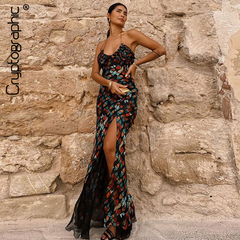 Fashion Print Halter Sexy Backless Split Dress for Women Elegant Sleeveless Maxi Long Dresses Party Night Club, As seen
Fashion Print Halter Sexy Backless Split Dress for Women Elegant Sleeveless Maxi Long Dresses Party Night Club, As seen