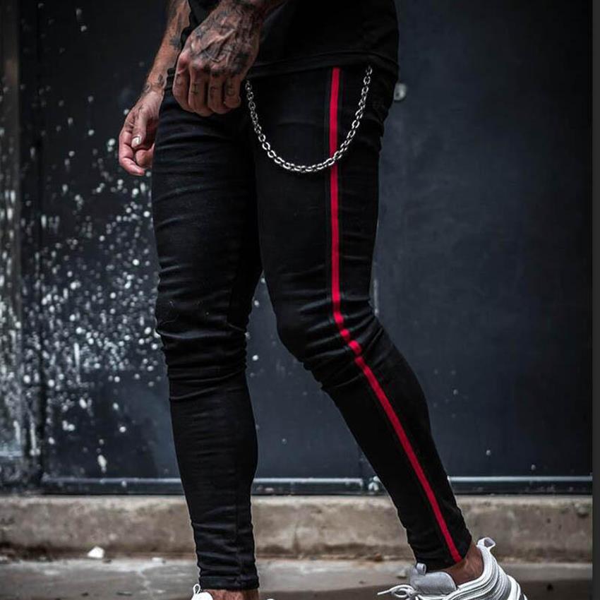 Skinny Jeans Men Fashion Side Stripe Slim Fit Solid Denim Pencil Pants Men Casual Stretch Mid Waist Black Jeans Pantalon Homme302j 
Skinny Jeans Men Fashion Side Stripe Slim Fit Solid Denim Pencil Pants Men Casual Stretch Mid Waist Black Jeans Pantalon Homme302j