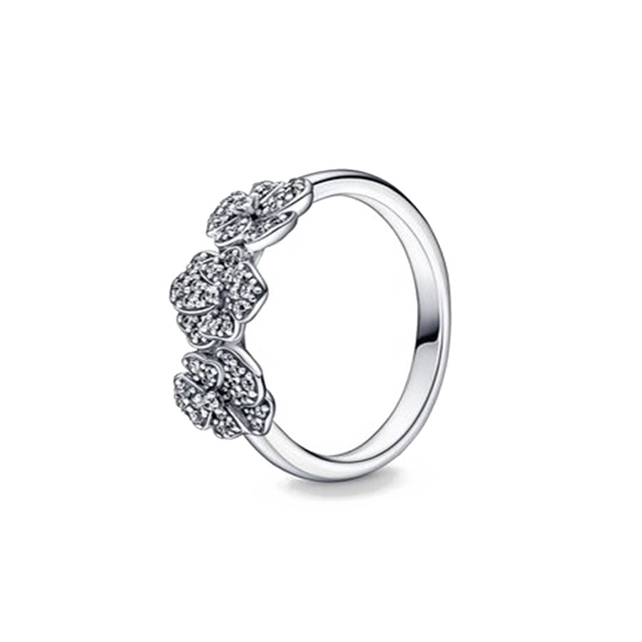 2024 Popular Silver Rings Fashion Crystal Mom Ring The Shiny Double Heart Ring Ladies DIY Exquisite Necklace Jewelry Production