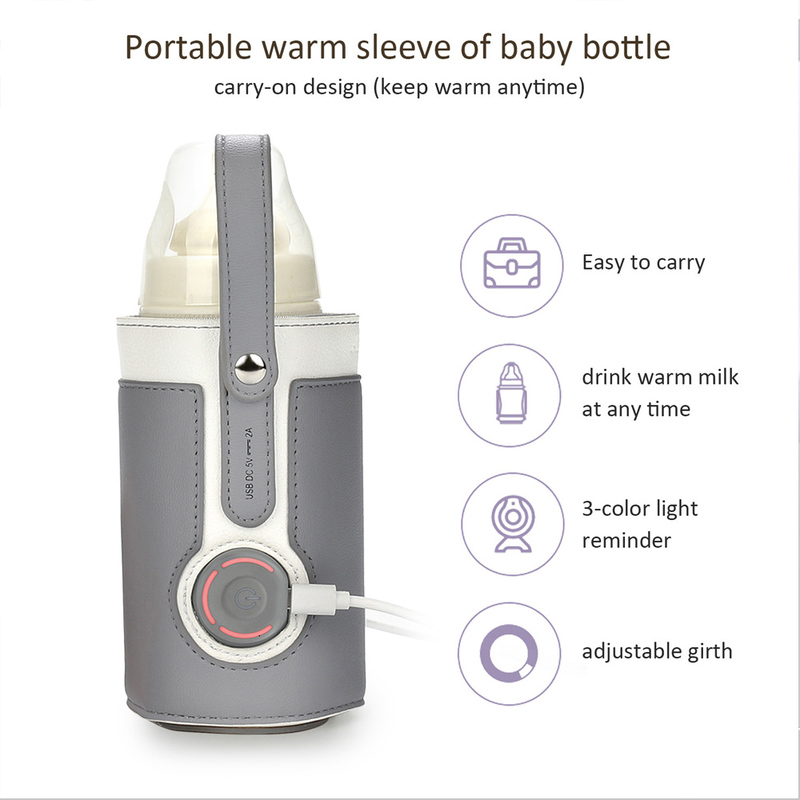 Heated baby bottle cooler bag USB travel milk food heating thermostat portable baby bottle warmer bottle bag 220512