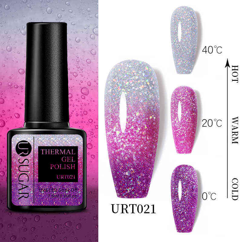 NXY Nail Gel Thermal Polish Rainbow Glitter 3 Colors Change All for Manicure Semi Permanent s Art Uv Varnishes 0328
