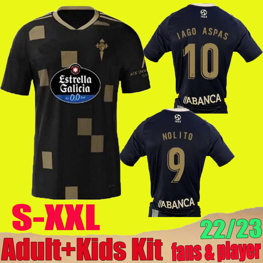 22 23 Celta de Vigo soccer jerseys IAGO ASPAS 2022 2023 NOLITO F.BELTRAN HUGO MALLO SOLARI S. MINA Brais Mendez home football shirt