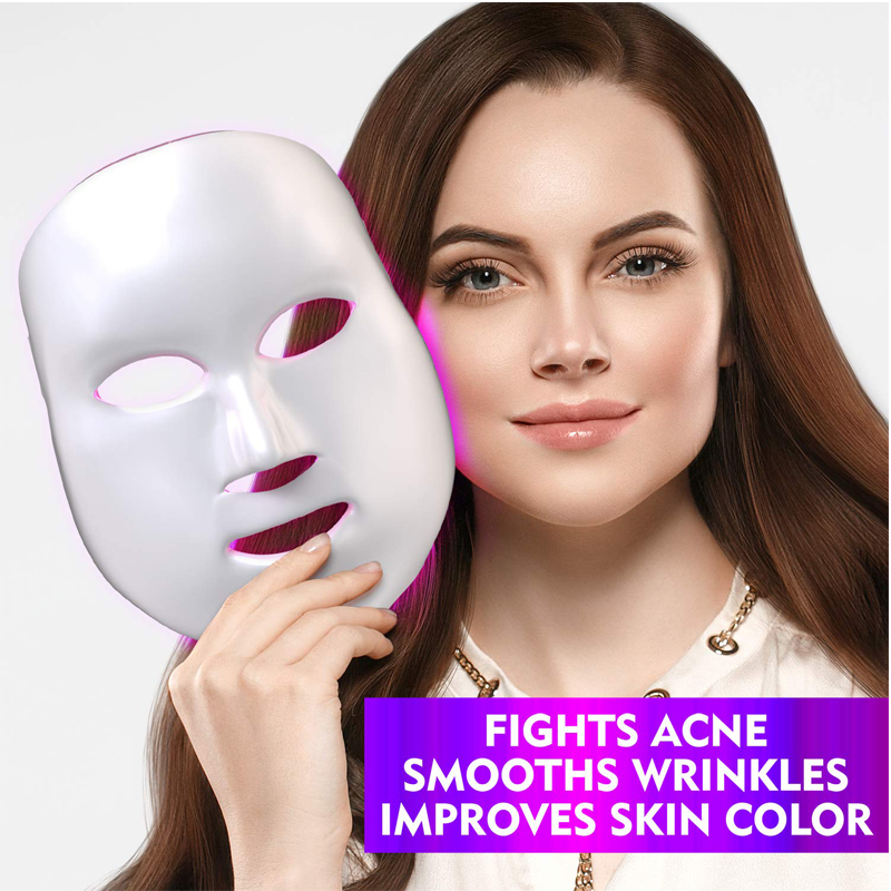 Electric Flexible Led photon Face and neck beauty silicone Mask Therapy Light Facial Shield Glowing Firming Photon Masker