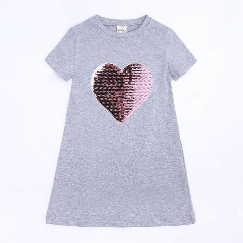 With The Same Summer Girls Dress Sequin Love Short Sleeve Childrens Skirt 220614, Gray
With The Same Summer Girls Dress Sequin Love Short Sleeve Childrens Skirt 220614, Gray