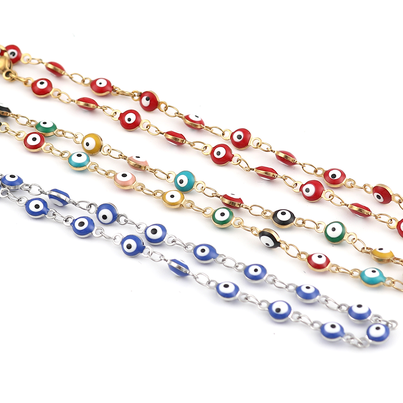 Fashion Couples Stainless Steel Anklet Evil Eye Enamel Bead Religious Leg Chain Bohemia Foot Jewelry Women Barefoot Jewelry Gift
Fashion Couples Stainless Steel Anklet Evil Eye Enamel Bead Religious Leg Chain Bohemia Foot Jewelry Women Barefoot Jewelry Gift