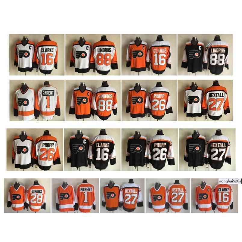 95 Vintage Philadelphia Flyers Jersey 1 Bernie Parent 27 Ron Hextall 16 Bobby Clarke 88 Eric Lindros 26 Brian Propp White Retro CCM Hockey nhl's Jerseys, As pic
95 Vintage Philadelphia Flyers Jersey 1 Bernie Parent 27 Ron Hextall 16 Bobby Clarke 88 Eric Lindros 26 Brian Propp White Retro CCM Hockey nhl's Jerseys, As pic
