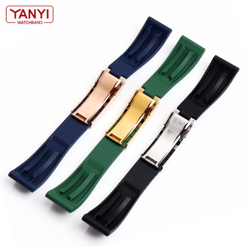 Rubber Watchband for watch band 20mm waterproof Silicone bracelet prevent dust wholesale mens wristband strap 220527
