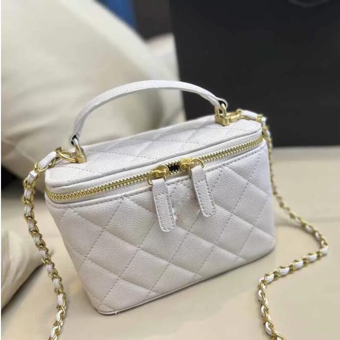 TZ Womens Crossbody Designer Cosmetic Box Bags Solid Color Genuine Leather Classic Handbags Zipper Golden Handheld Shoulder Bag Mirror Metal Chains 17.5CM, Shipping
TZ Womens Crossbody Designer Cosmetic Box Bags Solid Color Genuine Leather Classic Handbags Zipper Golden Handheld Shoulder Bag Mirror Metal Chains 17.5CM, Shipping