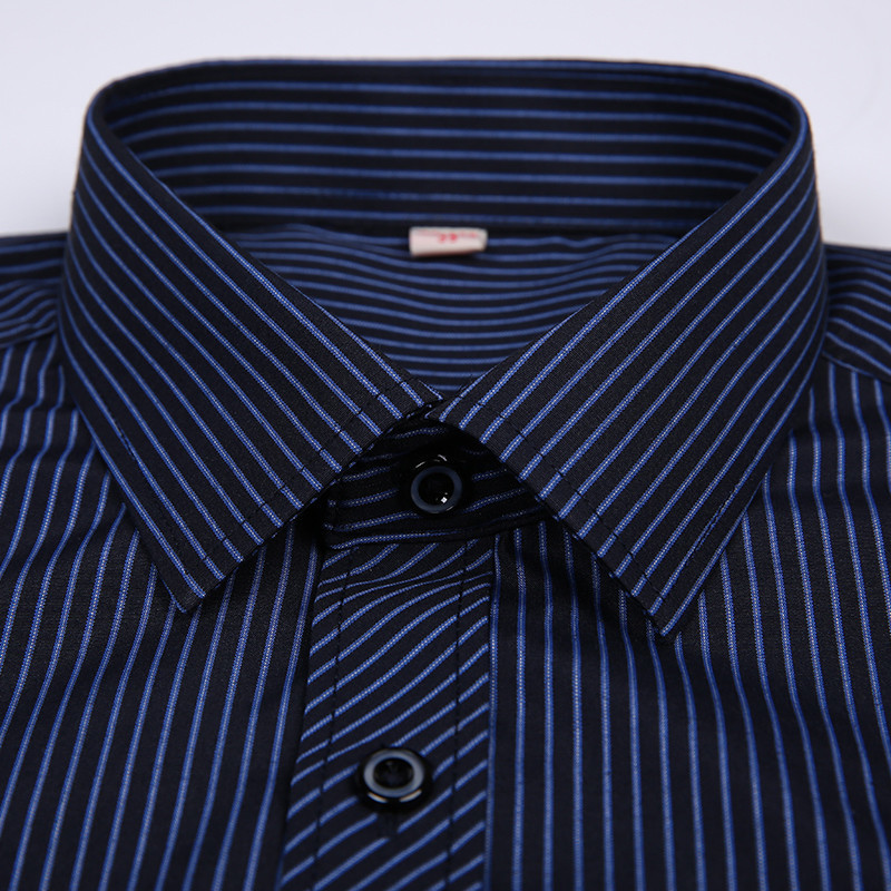 non-iron regular fit men long sleeve business shirts easy care striped/plaid dot floral tops for male 220322