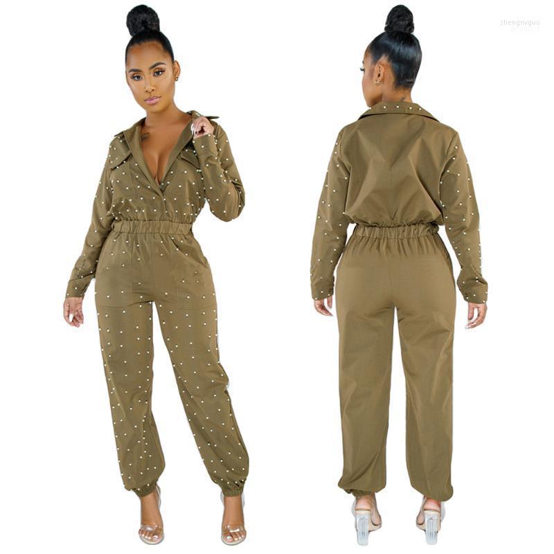 Women' Jumpsuits & Rompers Spring 2022 High Quality Women Beads Deep V-Neck Long Sleeve Romper Playsuit Regular Overalls Outfits, Dark coffee
Women' Jumpsuits & Rompers Spring 2022 High Quality Women Beads Deep V-Neck Long Sleeve Romper Playsuit Regular Overalls Outfits, Dark coffee