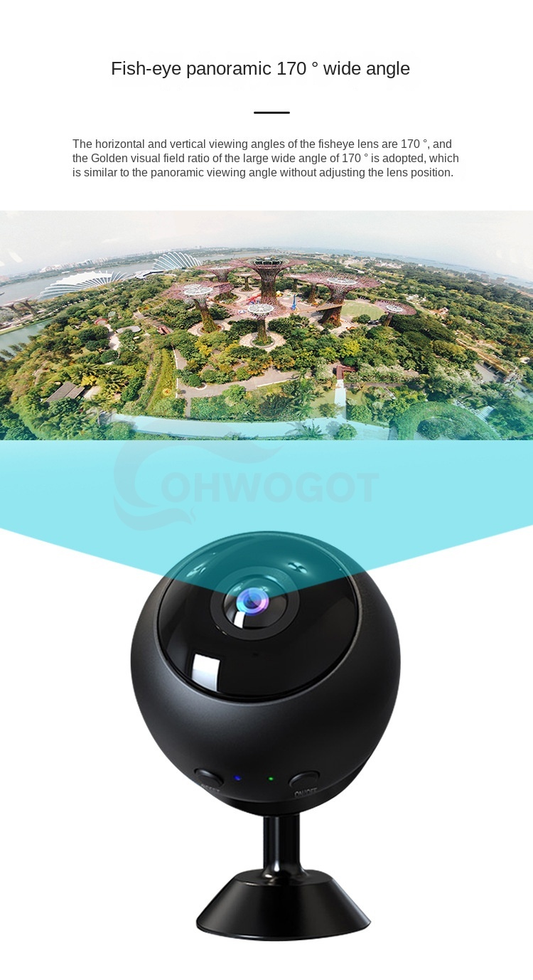 Fisheye wide angle Wifi Mini Camera 600mAH 1080P HD 4h Record time 170 Wide Angle Camc camaras de vigilancia con wifi Cam espia