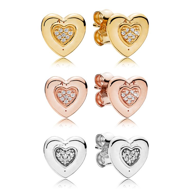Luxury designer Love Heart Stud Earrings Original box for Pandora Sterling Silver Rose gold yellow gold plated Women Wedding Earri288W
Luxury designer Love Heart Stud Earrings Original box for Pandora Sterling Silver Rose gold yellow gold plated Women Wedding Earri288W