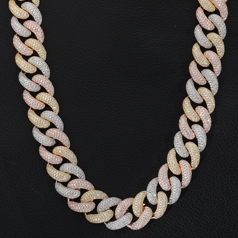 20mm High-Quality VVS Moissanite Bracelet Necklaces S925 Sterling Three Tone Silver Gold Rose Gold Diamond PassTest Iced Out Custom made color
20mm High-Quality VVS Moissanite Bracelet Necklaces S925 Sterling Three Tone Silver Gold Rose Gold Diamond PassTest Iced Out Custom made color