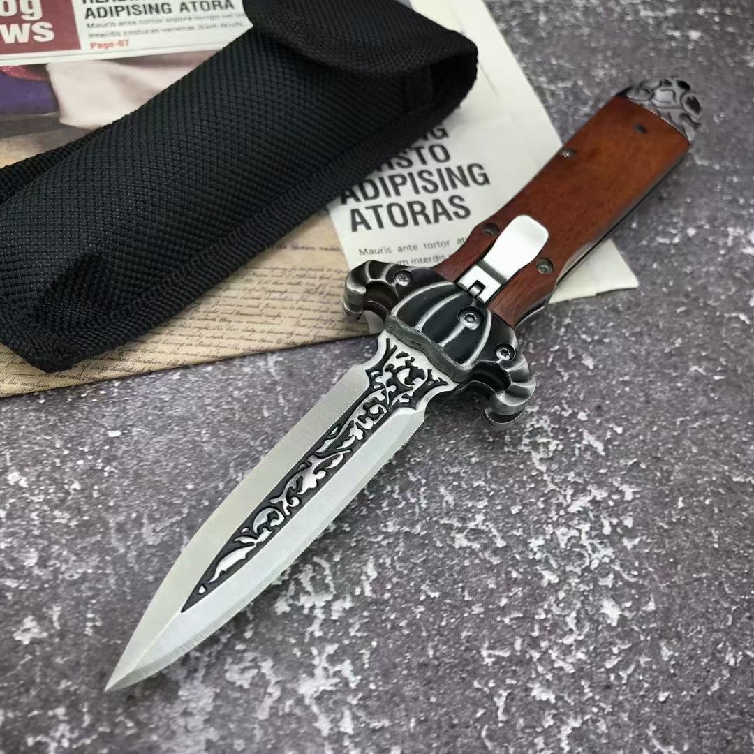 Special Offer! Horizontal automatic E112 knife 440c Satin Blade Steel Wood handle Rescue knife cutting tools G707 single action A07 C07
Special Offer! Horizontal automatic E112 knife 440c Satin Blade Steel Wood handle Rescue knife cutting tools G707 single action A07 C07