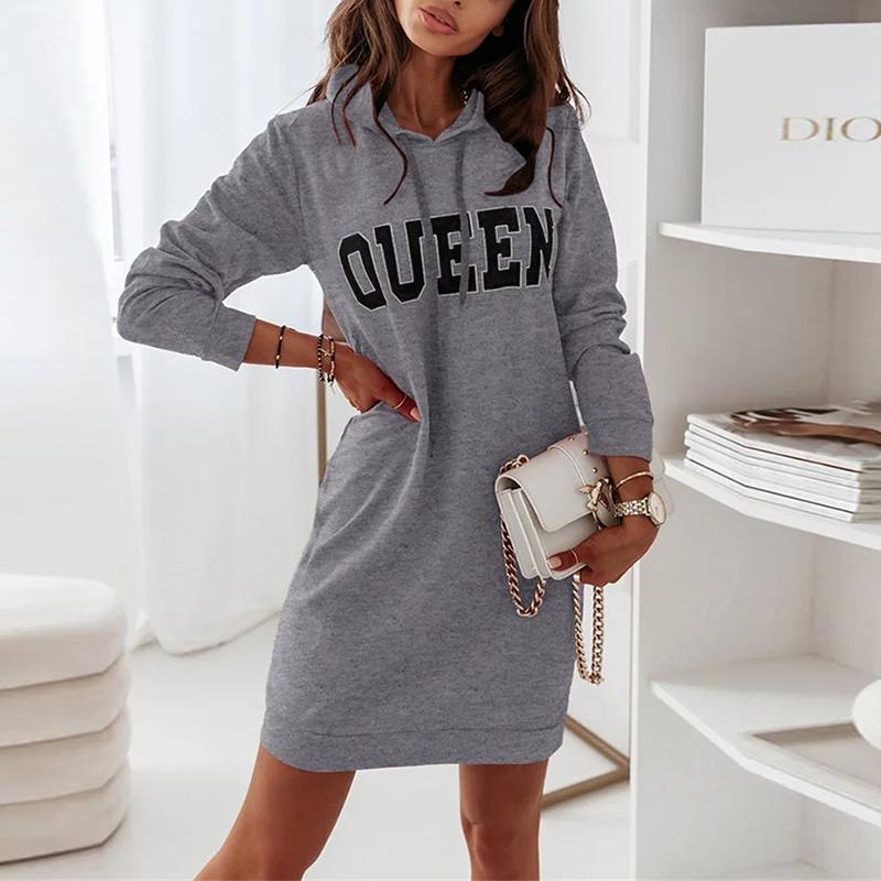 Casual Dresses 2022 Autumn Fashion Letter Print Sweatshirt Women Hooded Dress Ladies O-Neck Drawstring Long Sleeve Loose Sports, Black;gray
Casual Dresses 2022 Autumn Fashion Letter Print Sweatshirt Women Hooded Dress Ladies O-Neck Drawstring Long Sleeve Loose Sports, Black;gray