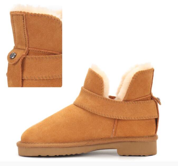 Genuine leather women LayLa Cashmere shoes snow boots Comfortable casual Sheepskin fur boots Beautiful christmas birthday gift U card dustbag