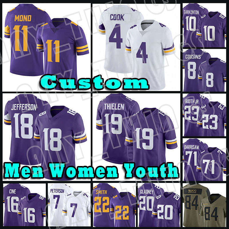 18 Justin Jefferson 19 Adam Thielen 4 Dalvin Cook Football Jersey 84 Randy Moss 22 Harrison Smith 16 Lewis Cine 8 Kirk Cousins Jeff Gladney 11 Kellen Mond Andrew Booth Jr, Custom men (w j r)
18 Justin Jefferson 19 Adam Thielen 4 Dalvin Cook Football Jersey 84 Randy Moss 22 Harrison Smith 16 Lewis Cine 8 Kirk Cousins Jeff Gladney 11 Kellen Mond Andrew Booth Jr, Custom men (w j r)