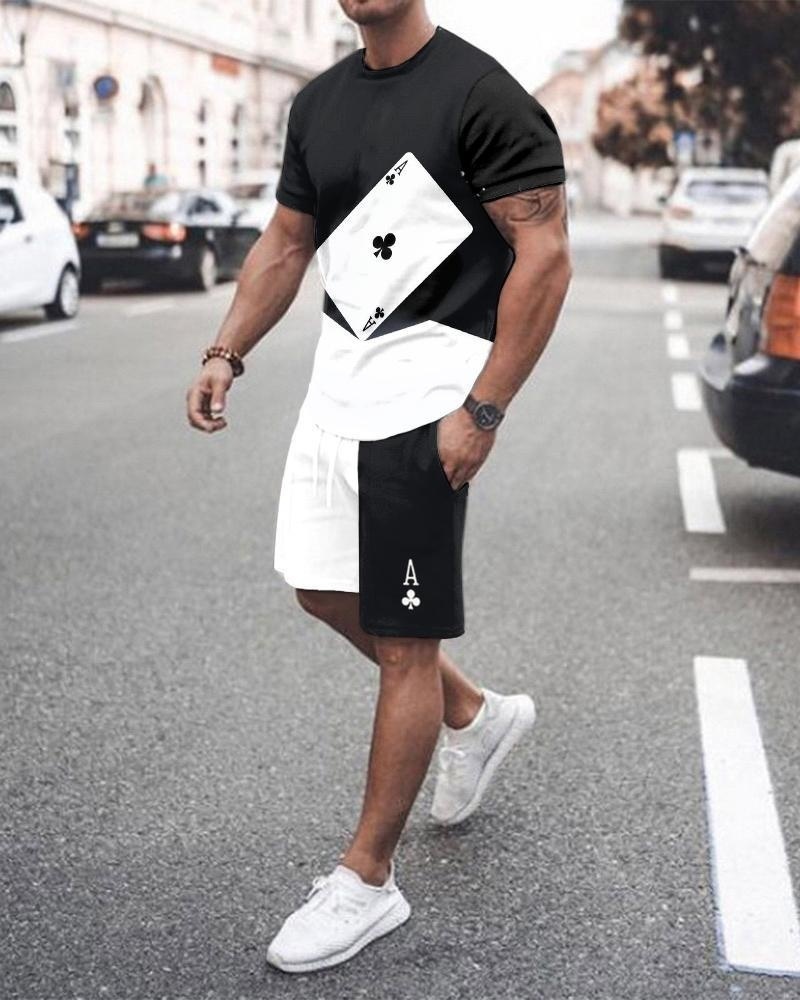 Men s T Shirt Set 3D Printed Oversized 2 Piece Casual Tracksuit Sportswear O neck Shorts Fashion Summer 220708
