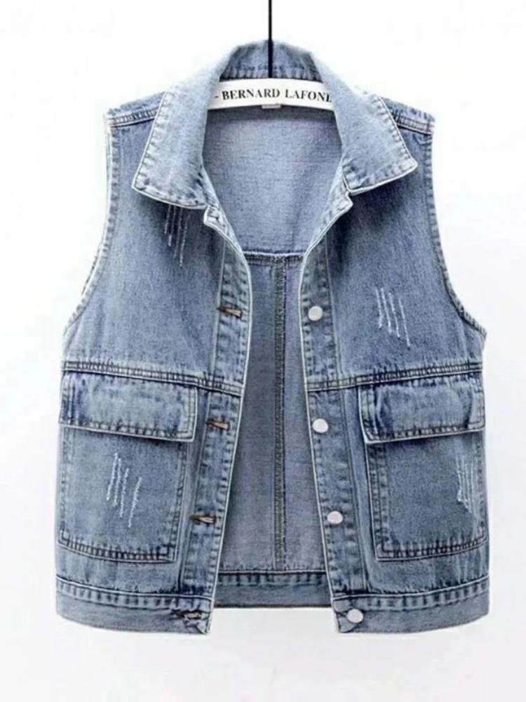 Women's Vests Large Size Women Denim Vest Fashion Ripped Autumn Blue Jeans Jacket Sleeveless Spring Loose Short Coat Causal WaistcoatsWomen', Gray
Women's Vests Large Size Women Denim Vest Fashion Ripped Autumn Blue Jeans Jacket Sleeveless Spring Loose Short Coat Causal WaistcoatsWomen', Gray