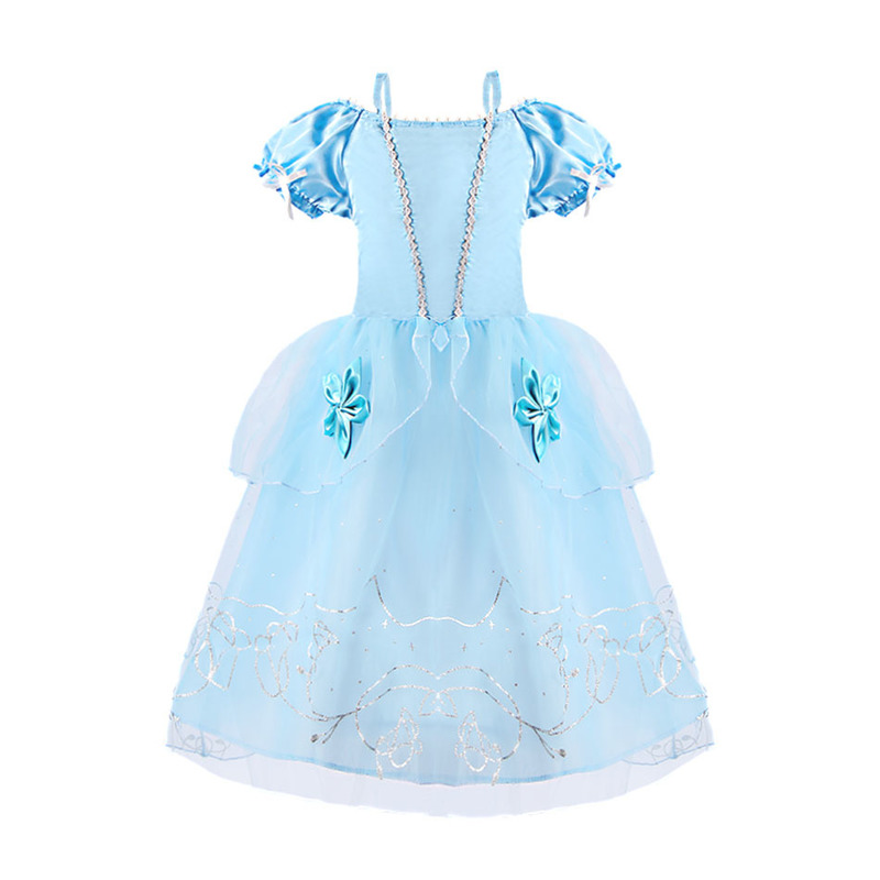 Kid Princess Dress Girl Summer Fancy Party Clothes Children Rapunzel Belle Sleeping Beauty Christmas Carnival Costume 220426