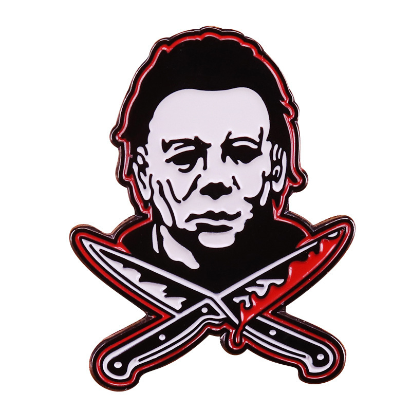 Classic Horror Movie Michael Myers Figures Metal Brooch Enamel Pins Badge Backpack Bag Collar Lapel Jewelry, As picture
Classic Horror Movie Michael Myers Figures Metal Brooch Enamel Pins Badge Backpack Bag Collar Lapel Jewelry, As picture