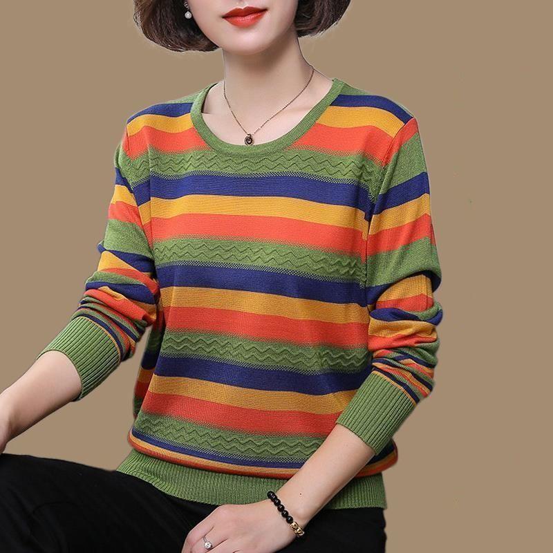 Women's Sweaters Woman Knitting Stripe Print Sweater Female Knitted Pullover Long Sleeve Jumper Shirt Keep Warm Casual Loose Top G29Women's, Green
Women's Sweaters Woman Knitting Stripe Print Sweater Female Knitted Pullover Long Sleeve Jumper Shirt Keep Warm Casual Loose Top G29Women's, Green