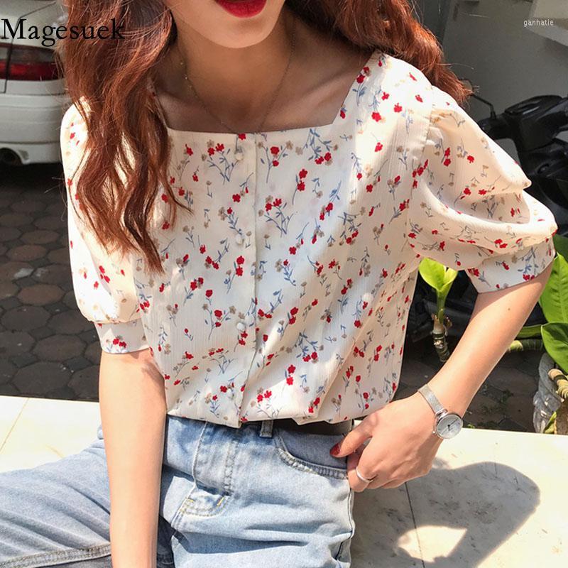Women's Blouses & Shirts Korean Summer Floral Women's Blouse Square Collar Print Woman Tops Puff Short Sleeve Sweet Loose Chiffon Shirt, Blue
Women's Blouses & Shirts Korean Summer Floral Women's Blouse Square Collar Print Woman Tops Puff Short Sleeve Sweet Loose Chiffon Shirt, Blue