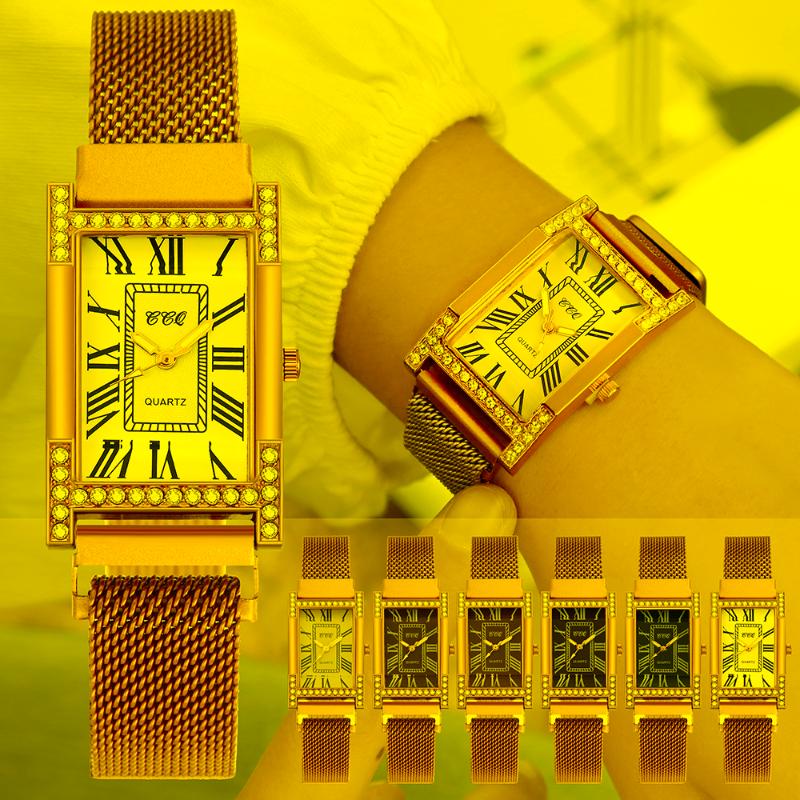 Wristwatches Women Watch Rose Gold Fashion Luxury Stainless Steel Wrist Rhinestone Square Creative Ladies Dress Quartz ClocksWristwatches, Brown
Wristwatches Women Watch Rose Gold Fashion Luxury Stainless Steel Wrist Rhinestone Square Creative Ladies Dress Quartz ClocksWristwatches, Brown